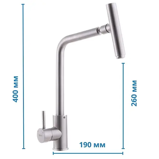 Змішувач для кухні Zerix SUS-017 ZX3143 Нержавіюча сталь - фото 2