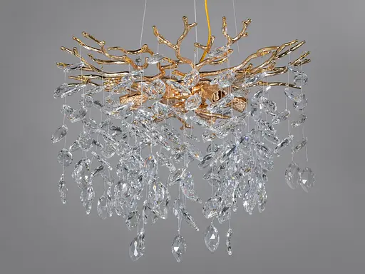 Підвісна люстра Diasha Глициния золото кришталь 6 ламп - фото 1