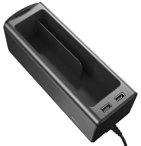 Автомобільний органайзер Baseus Deluxe Metal Armrest Console Organized CRCWH-A01 2 USB 5V/2A Чорний - фото 2