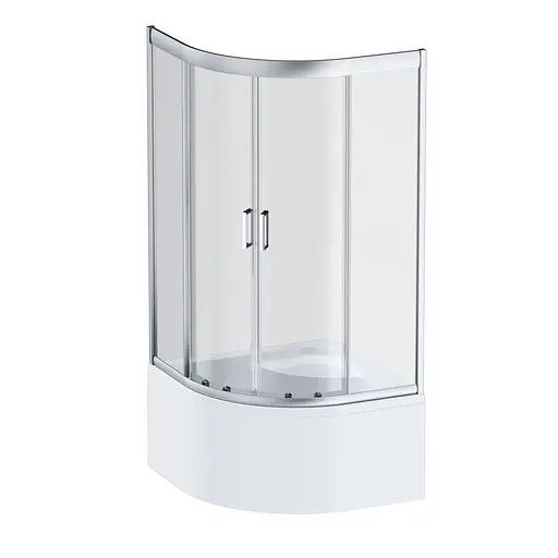 Душевая кабина Am.Pm Gem 1/4 Round 90x90 см без поддона хром матовый W90UG-401A0 90MT, прозрачный, хром матовый - фото 1