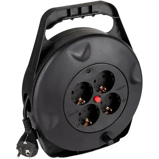 Подовжувач на котушці LogicPower 15 метрів 4 розетки до 2.2 кВт (LP30248) - фото 1