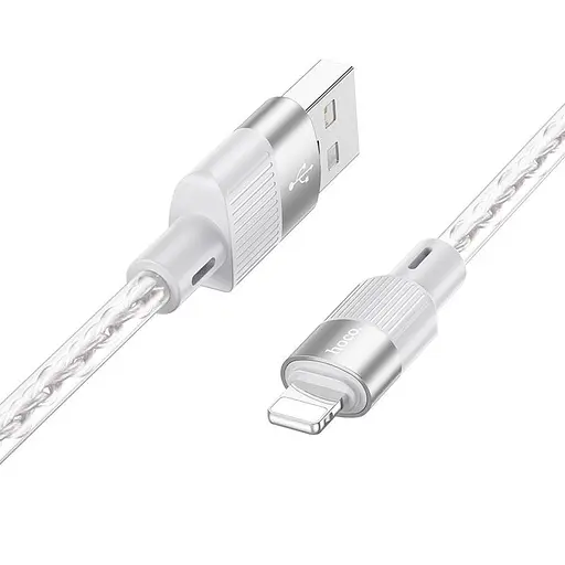 Кабель Hoco X99 Crystal junction Lightning silicone charging data cable 1 м 2.4A - фото 2