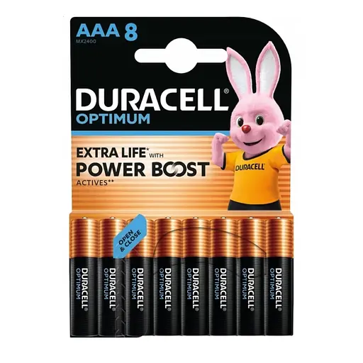 Батарейка Duracell LR3/AAA OPTIMUM (8шт) - фото 1