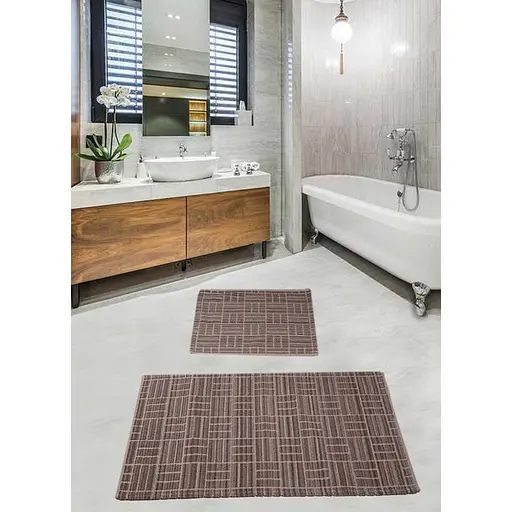 Набір килимків для ванної кімнати Diva Parca Beige Brown 60 x 100 + 50 x 60
