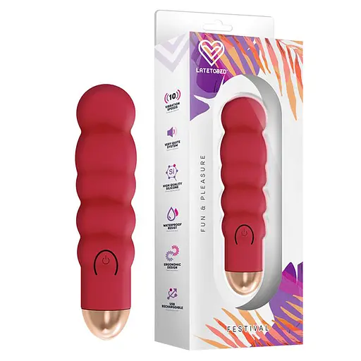 Вибратор Festival Ewon 13 см (красный) - фото 5