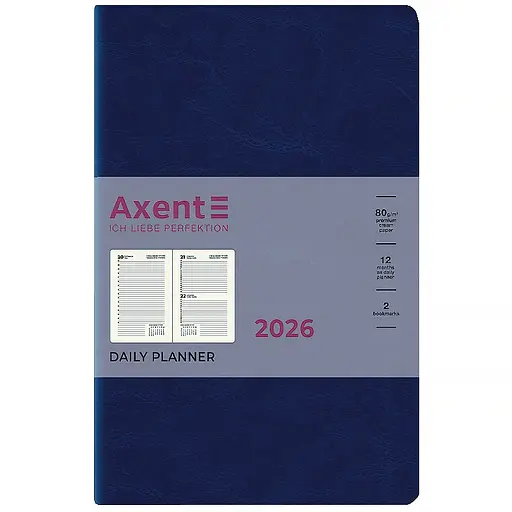 Дневник Axent Partner City Soft 2026 синий 145 х 210 мм (8821-26-02-A)