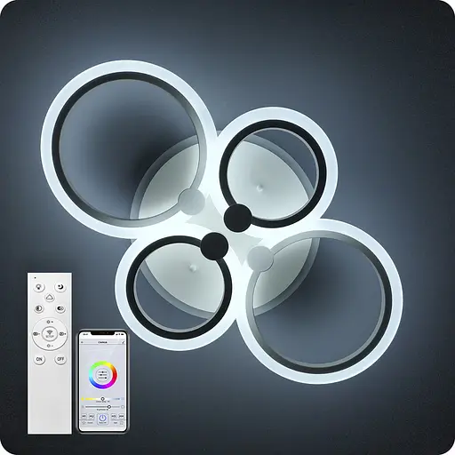 Люстра светодиодная 517 Light 3color с пультом 76 Вт Белый (02043) - фото 4