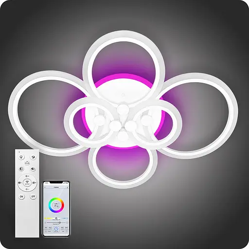 Люстра світлодіодна 517 Light 3color з пультом 140Вт Білий (01025) - фото 2