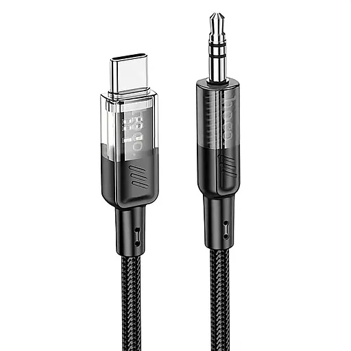 Аудіоадаптер Hoco UPA27 USB Type-C 3.5 мм перехідник для навушників чорний