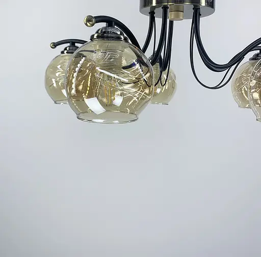 Класичний стельовий світильник | Арт. 7075/5 AB+BK+BR | Line F - фото 4