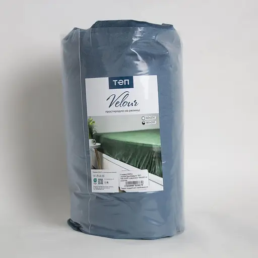 Простынь ТЕП Velour с резинкой синяя, 180 x 200 (2-04824_34658) - фото 6