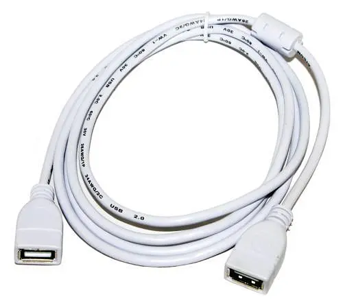 Кабель USB 2.0 AF - USB AF, 1.8 м, белый, Atcom (15647) - фото 1