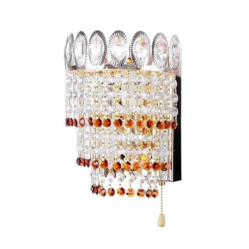 Бра Brille BCL-483W/2*E14+16*0.5W настінне накладне LED кришталеве з вимикачем