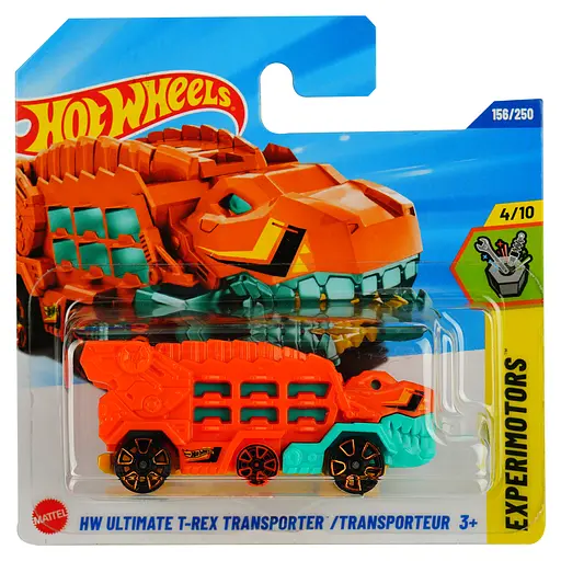 Базовая машинка Hot Wheels Experimotors HW Ultimate T-Rex Transporter / Transporteur оранжево-бирюзовая (5785) JBC10-N521          