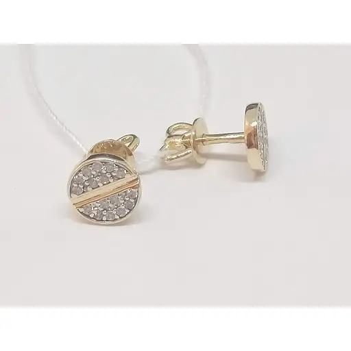 Золоті сережки-пуссети Favoritum з фіанітами. 211072 - фото 2