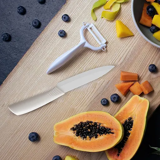 Керамический нож для овощей и фруктов 24 см Бирюзовый 87842 - фото 6