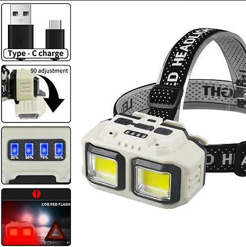 Яркий налобный фонарь Rablex RB 971 с красным и белым светом аккумуляторный с датчиком движения 18650 IP44 - фото 8