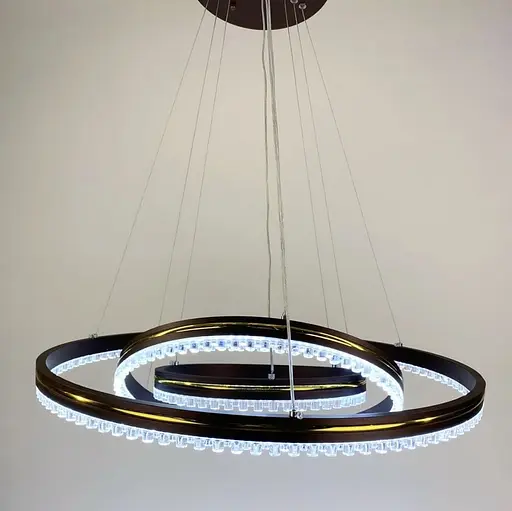 LED люстра цвета coffee на 3 кольца с золотистой полоской Line.F A 55060/3P CF+GD - фото 4