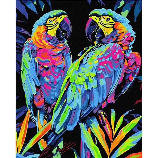 Картина за номерами на підрамнику Brushme Папуги в тропіках