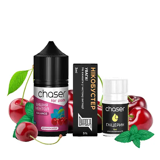 Набор компонентов для самозамеса солевой заправки CHASER For Pods BALANCE NEW 30 мл Вишня Ментол, 0-50 мг (15617)