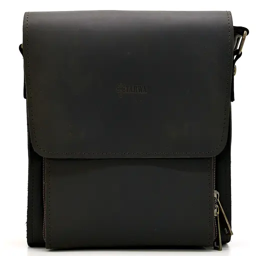 Кожаная мужская сумка через плечо TARWA 26х22х6 см sum0025878 - фото 4