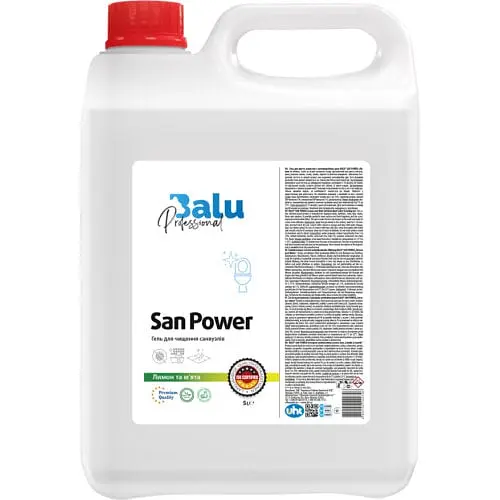 Гель для мытья санузлов с антимикробным действием Balu San Power Лимон и мята 5 л