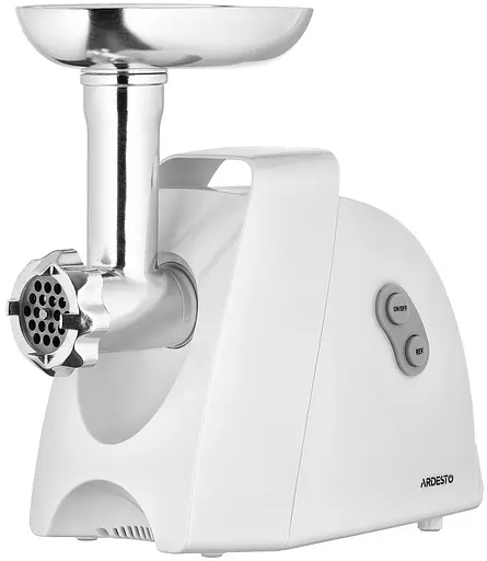 М'ясорубка Ardesto MGK-1900, White, 1900Вт, 1.8 кг/хв, 3 диски для помелу, насадка для домашніх ковбасок та кеббе, 4 насадки для терки та шатківниці, реверс - фото 3