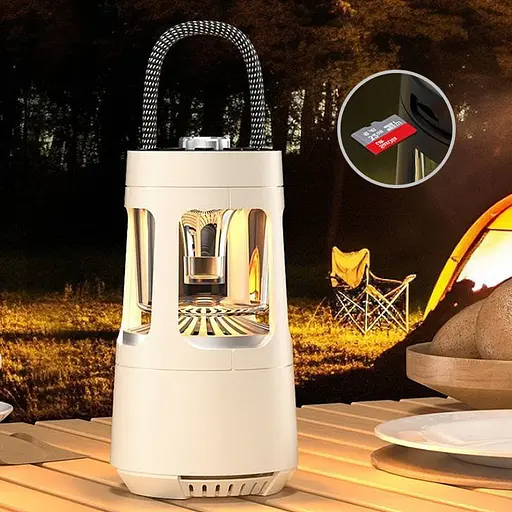 Кемпінговий ліхтар акумуляторний QD08 2in1 + Bluetooth колонка Biege - фото 4