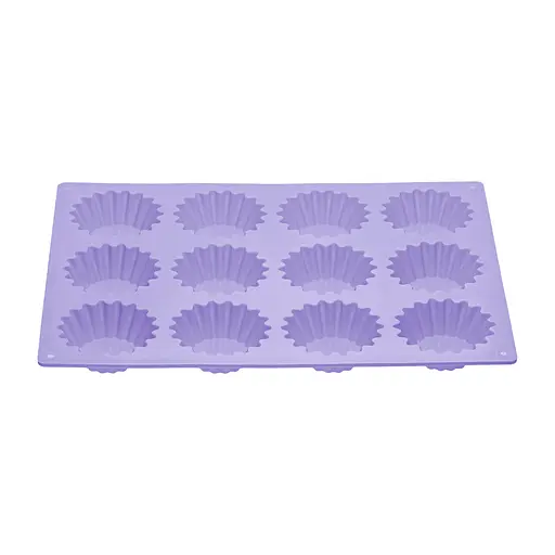 Форма силіконова на планшеті для випікання кексів та мафінів на 12 комірок 28x21.5 см, Kitchen Master Бузковий 86877 - фото 5