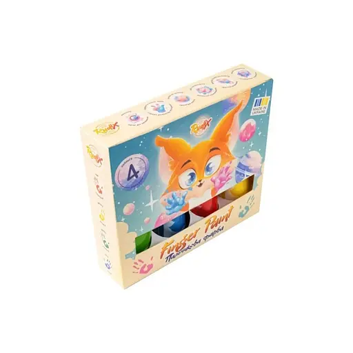 Набір пальчикових фарб Rudix 840401, 4 кольори по 60 мл, туба - фото 1