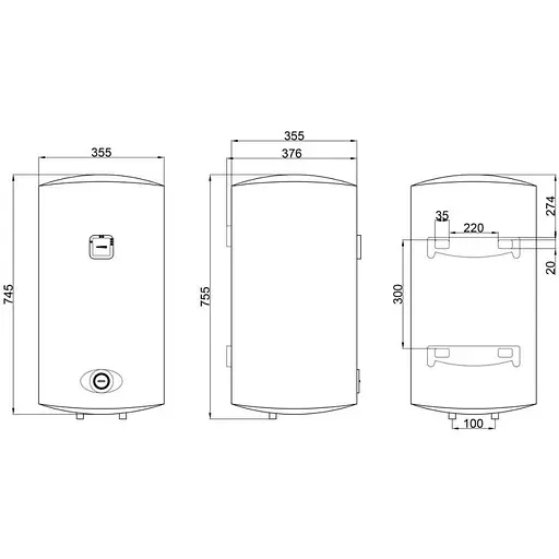 Водонагрівач електричний Thermo Alliance, 1500 Вт, мокрий ТЕН, 50 л SLIM вертикальний, білий (D50V15Q1) - фото 4
