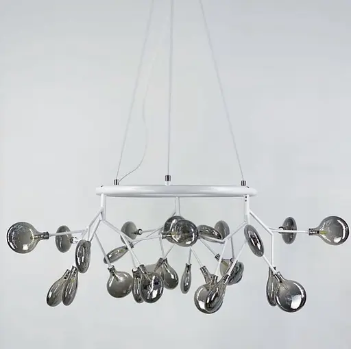 Подвесная люстра-кольцо на 27 ламп во флористических мотивах Line.F Цвет плафона Белый - фото 2