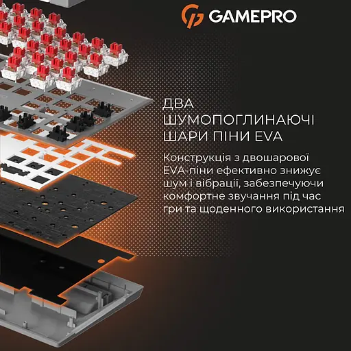 Клавиатура GamePro Genesis Metallic Outemu Red Swithes USB Gray (MK144G) [152671] - фото 10