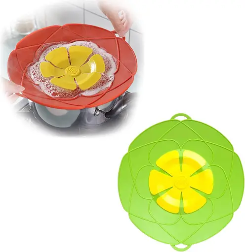 Силіконова кришка шумівка невикипайка непроливайка для каструлі, сковороди Ø 29 см, Kitchen Master Рожевий 86149 - фото 9