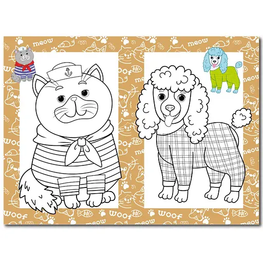 Книжка розмальовка Кошенята і цуценята РМ-48-32 с цветными подсказками - фото 2