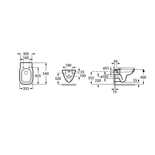 Унитаз подвесной Roca Debba Rimless A34H993000с сидением Soft Close Slim, Белый - фото 3