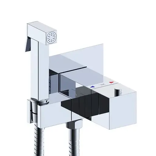 Набір гігієнічного душу прихованого монтажу Gappo G7207-40 з термостатом, хром, Хром - фото 1