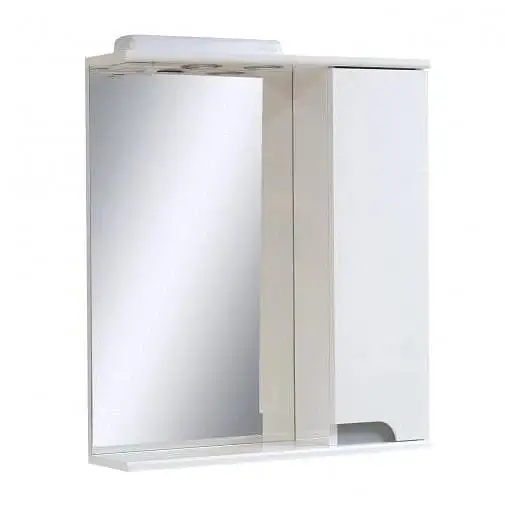 Дзеркало ПіК Сімпл із шафкою та LED підсвіткою 60 см праве Металік 30412 - фото 1