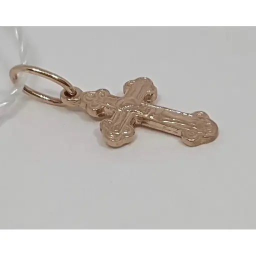 Золотой крестик Семейные драгоценности. Распятие Христа. 140211 - фото 3