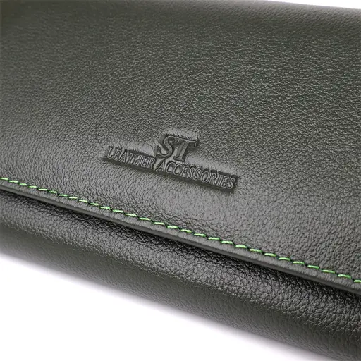 Горизонтальный кошелек в два сложения из натуральной кожи ST Leather 18.5х9.5х2.5 см acs0029644 - фото 5