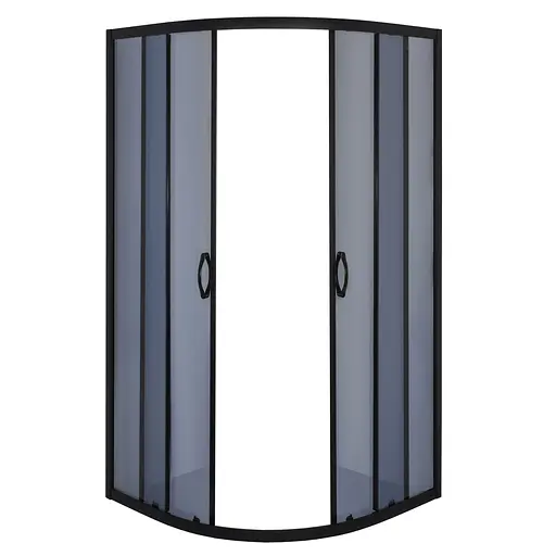 Душова кабіна Bravo півкругла без піддона Wisla N90GB 1 уп., Чорний матовий, тонований - фото 4