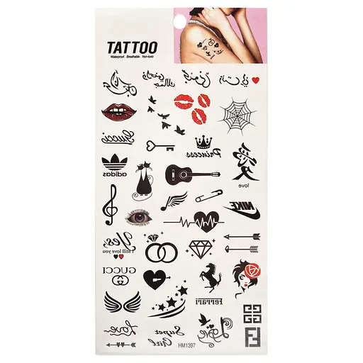 Временная татуировка Tattoo 1020-HM1397 красно-черный