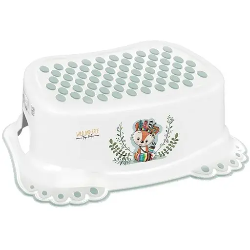 Сходинки дитячі антиковзкі у ванну Tega Baby Wild&Free Little Fox white green - фото 1