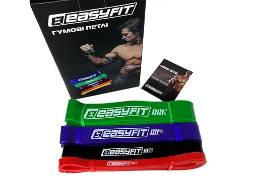 Гумові петлі EasyFit набір 2-65 кг 4 шт. (EF-2654) - фото 3