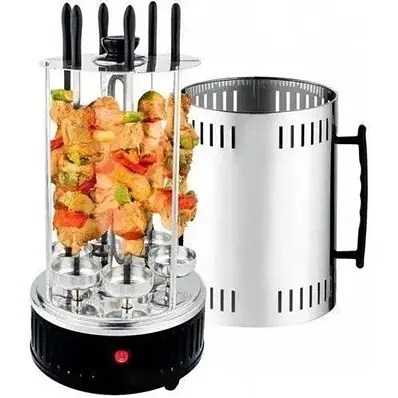 Електрошашличниця Crownberg CB-7415 на 5 шампурів 1000 Вт Cріблястий - фото 2