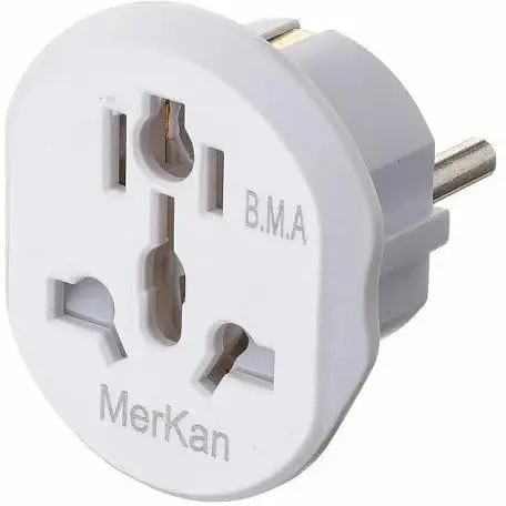 Мереживний перехідник Travel adaptor Merkan EU білий