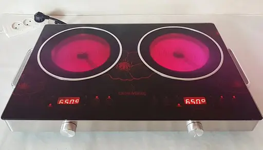 Плита двухкомфорочная инфракрасная Crownberg Cb-1327 электрическая кухонная настольная 4000 W - фото 1