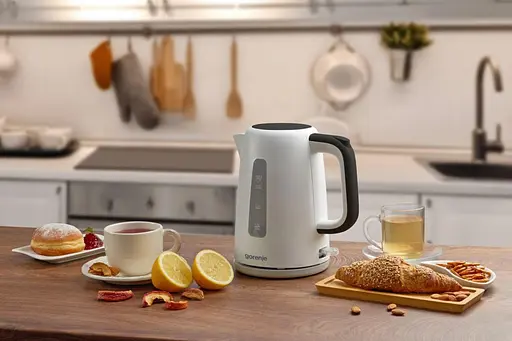 Gorenje Электрочайник 1.7 л, Strix контроль, пластик, белый - фото 8