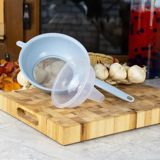 Набор сито со съемной лейкой воронкой пластик диаметр 18 см высота 16 см, Kitchen Master Серый 84915 - фото 5