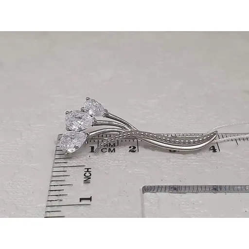 Серебряная брошь-булавка Ирий с фианитами. 9533 - фото 2